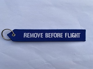 Remove Before Flight Embroidered Keychain