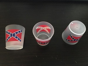 Plastic Shot Glass with Rebel Flag