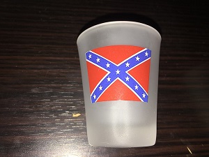 Fogging Shot Glass with Confederate Flag