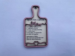 Pink Mom's Wooden Ornament