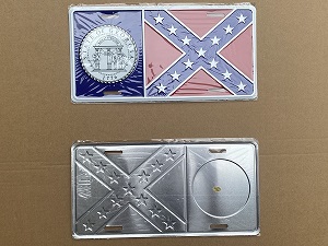 GEORGIA with Rebel Flag Car License Plate